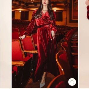 Ivy City Co ANDIE dress, Wine Velvet holiday Wrap Dress